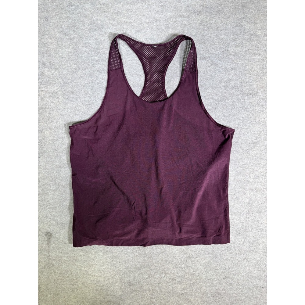 Lululemon Tank Top Womens Maroon Mesh Sweat Wicking Scoop Neck Racerback Yoga